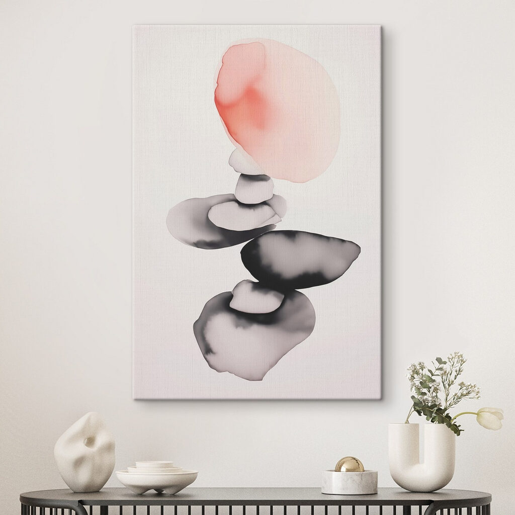 Círculo rosa sobre tinta — interior 1