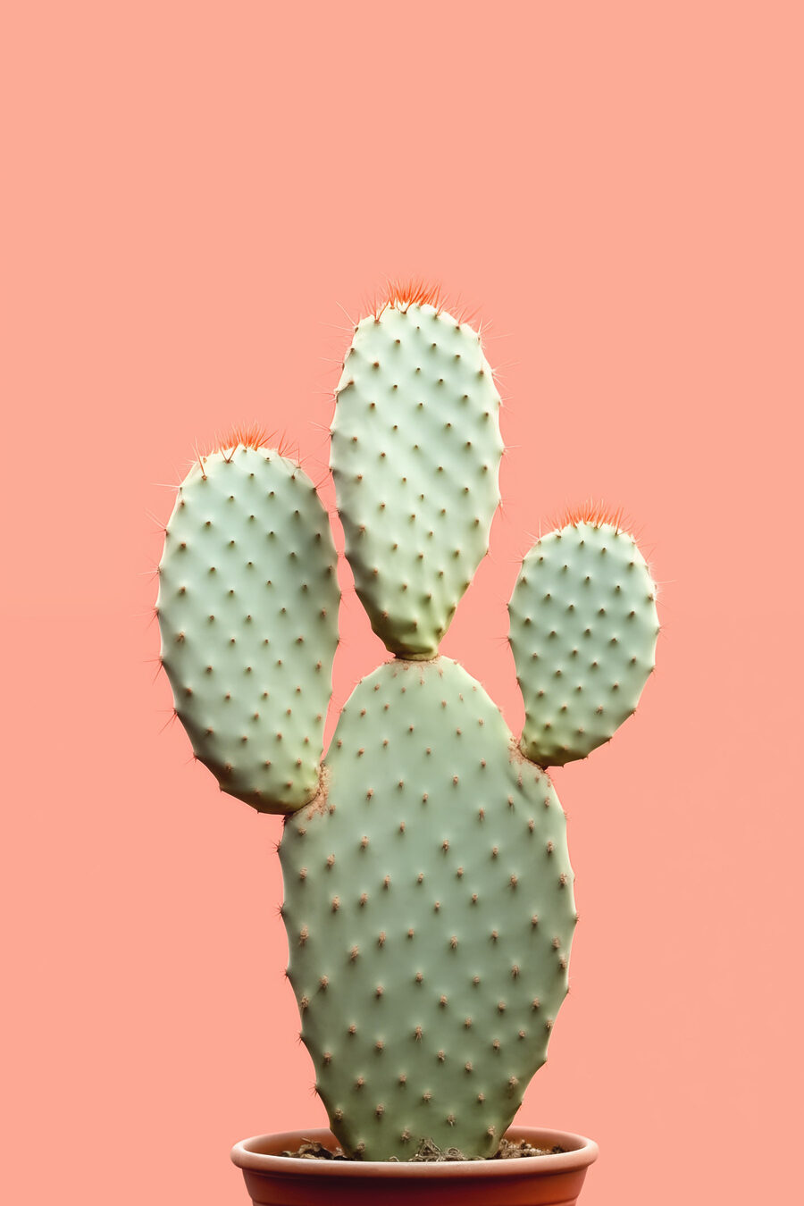 Cacto em rosa pêssego — design completo