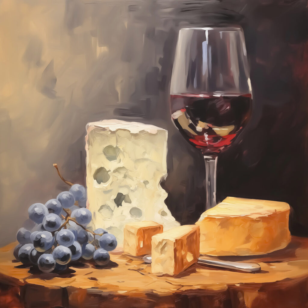 Vinho junto ao queijo — design completo