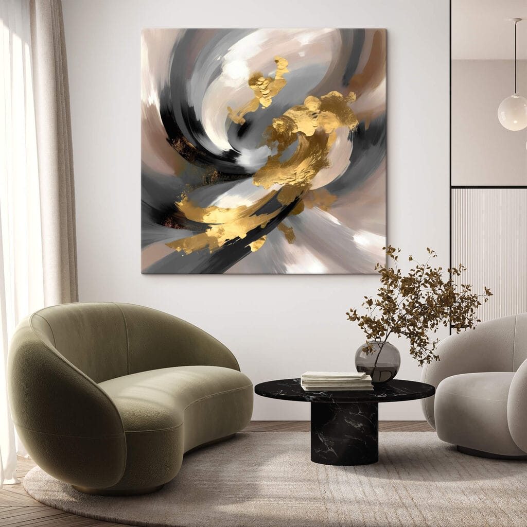 Remoinho dourado em cinzento — interior 1
