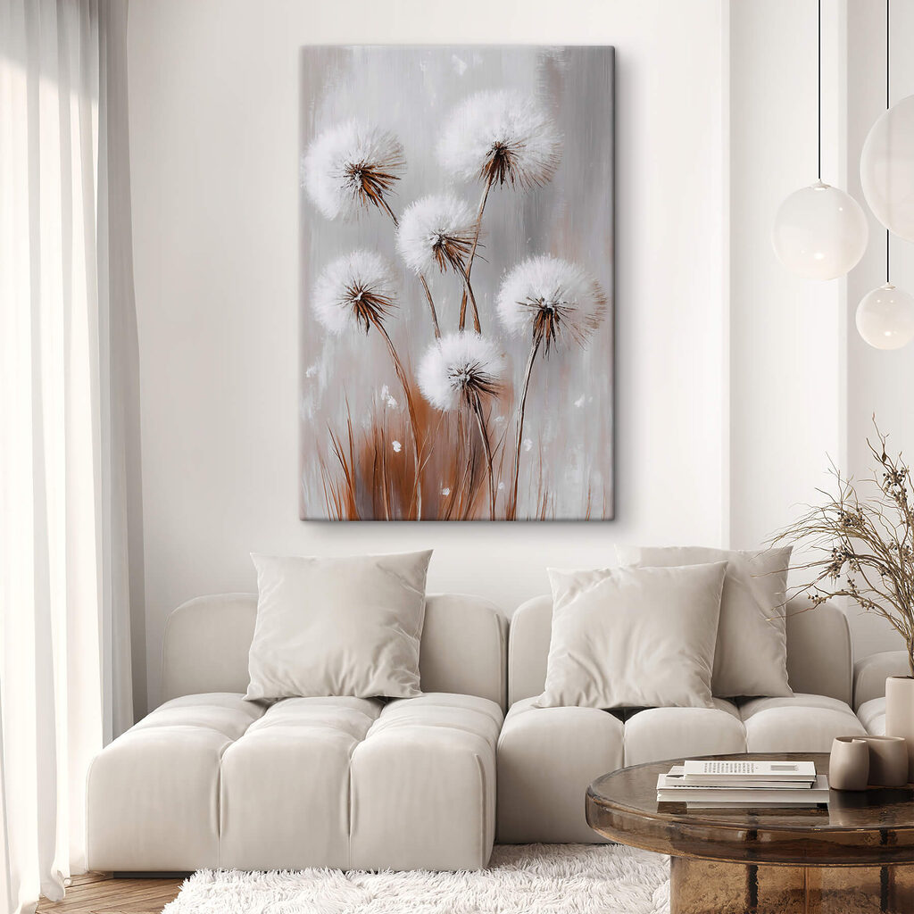 Pompons em hastes castanhas — interior 2