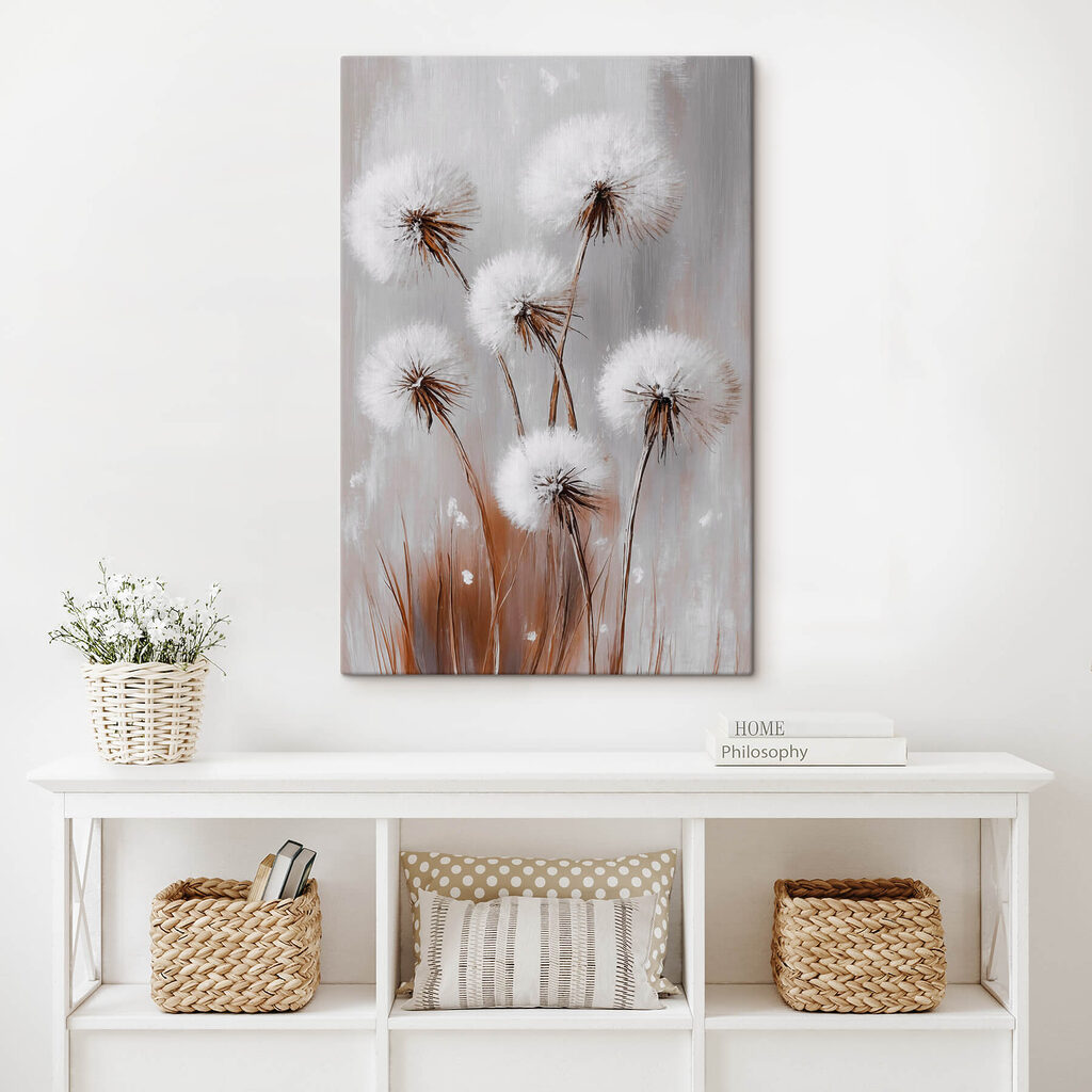 Pompons em hastes castanhas — interior 3