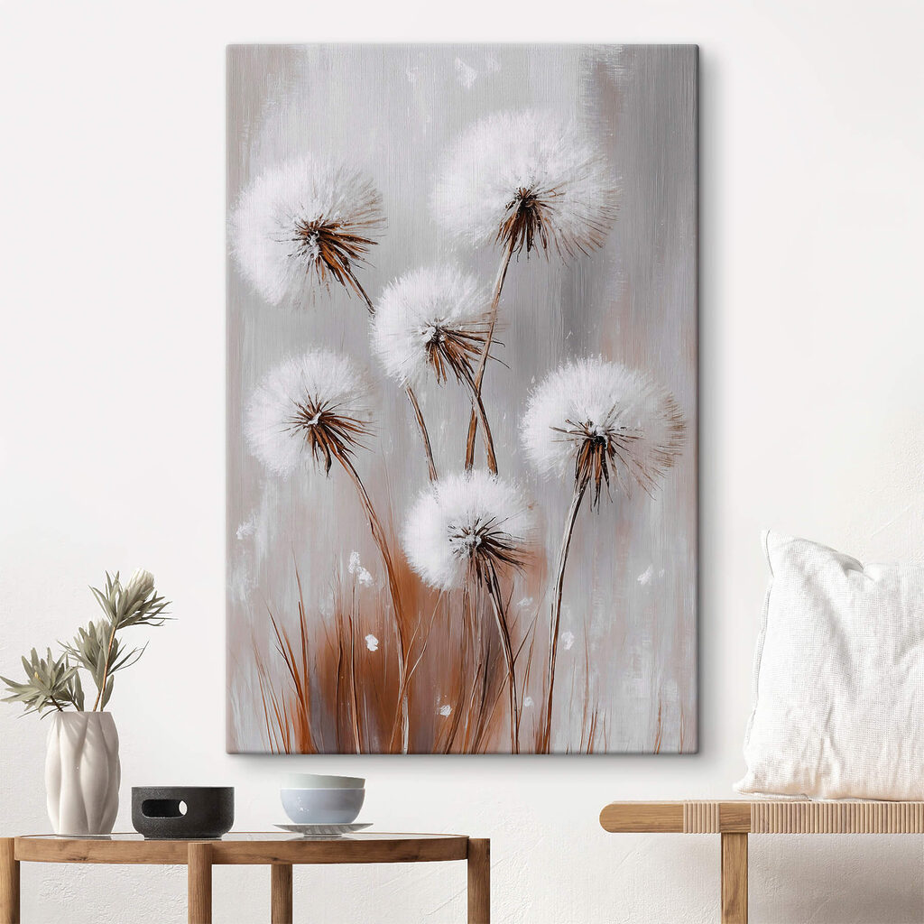 Pompons em hastes castanhas — interior 1