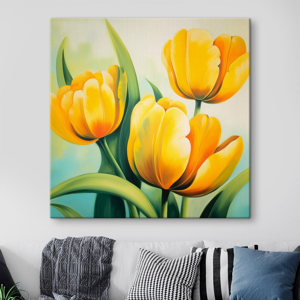 Tulipas amarelas ao sol — interior 1
