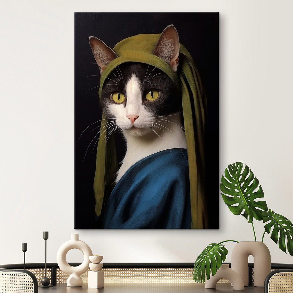 Gato com manto azul — interior 2