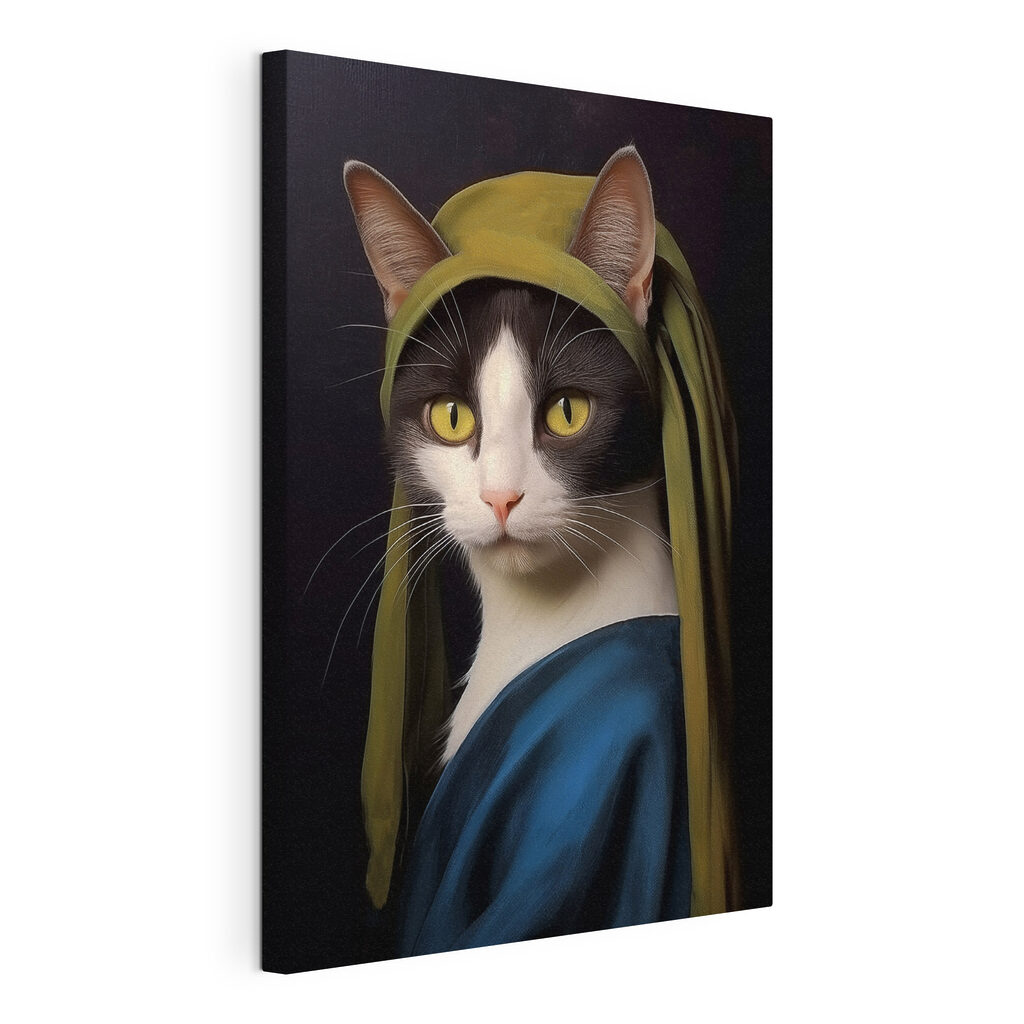 Gato com manto azul — vista do produto