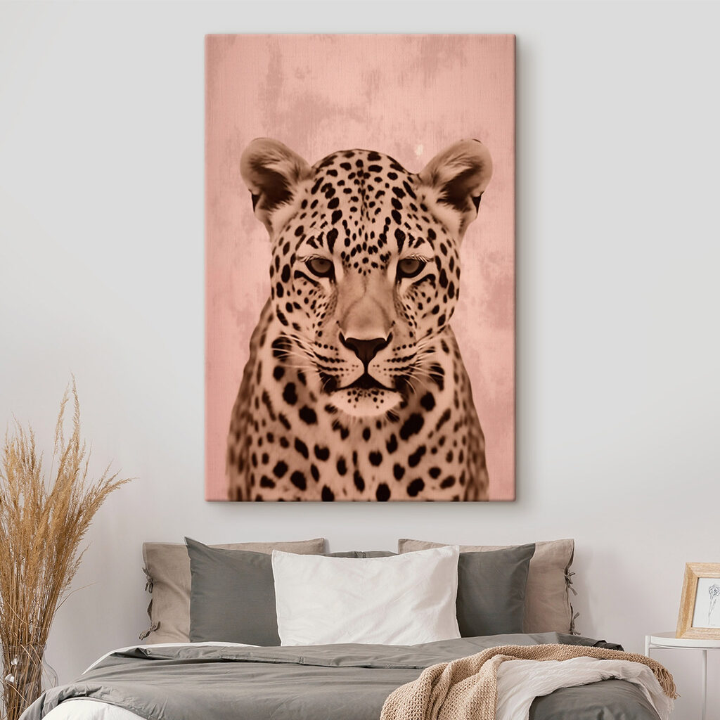 Leopardo sobre rosa quente — interior 2
