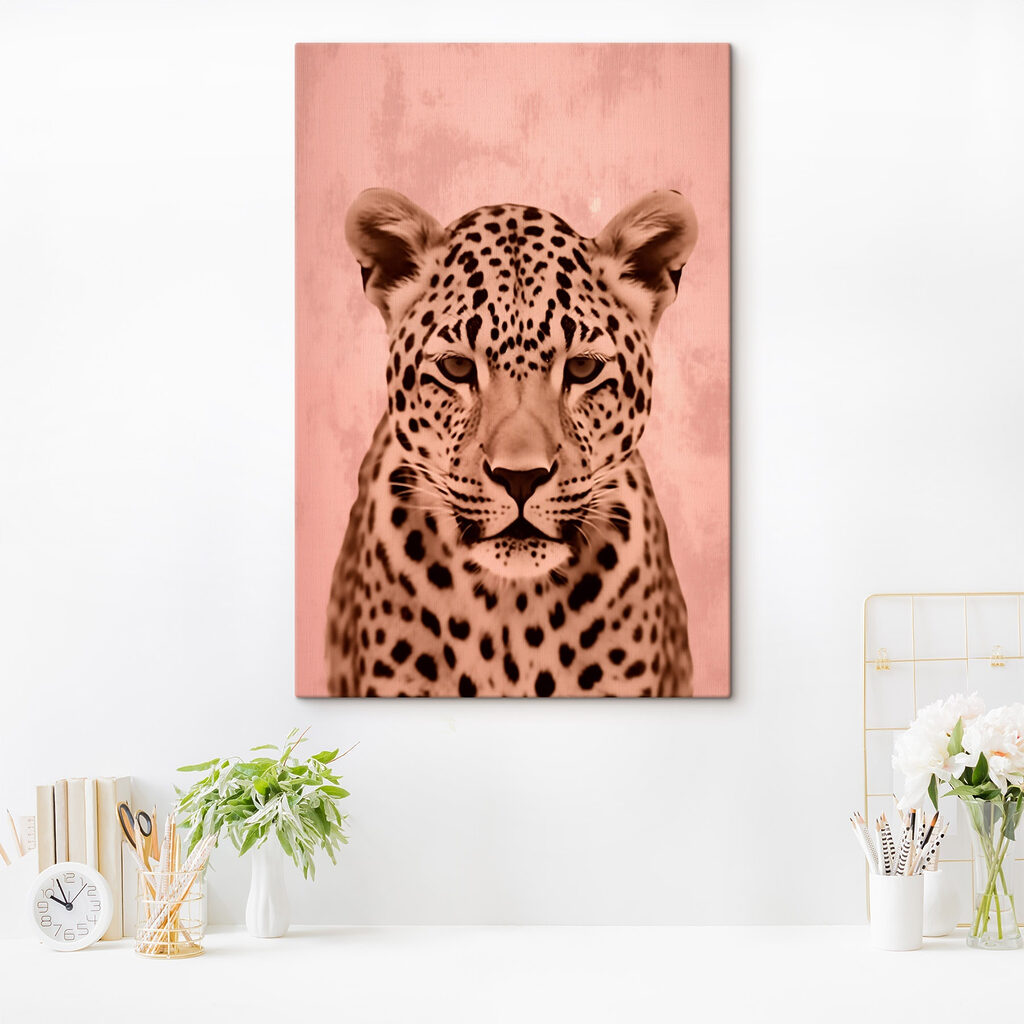 Leopardo sobre rosa quente — interior 1