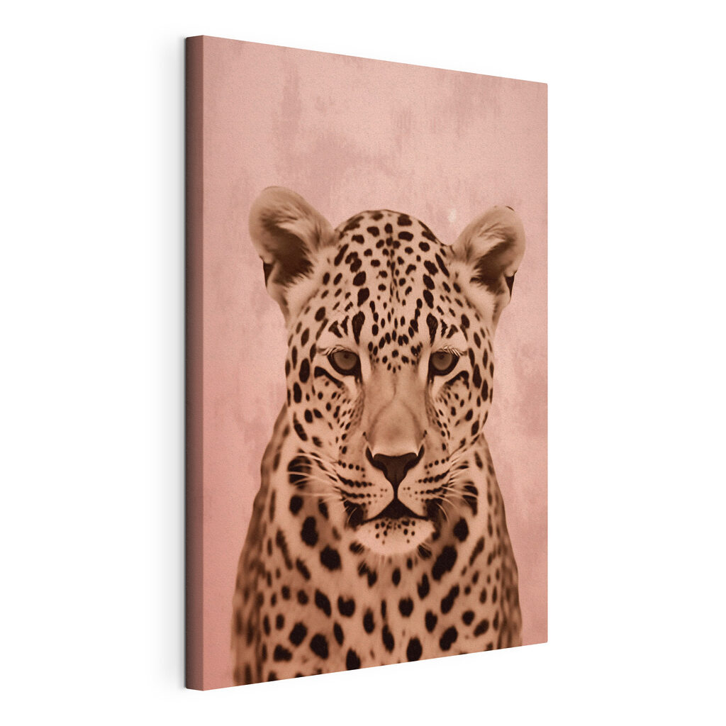 Leopardo sobre rosa quente — vista do produto