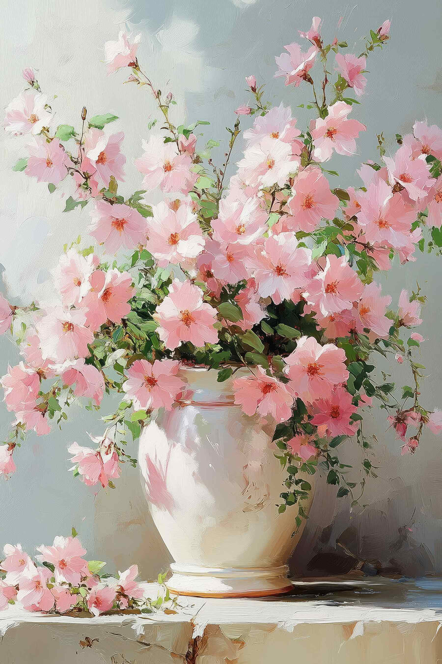 Flores num vaso creme — design completo