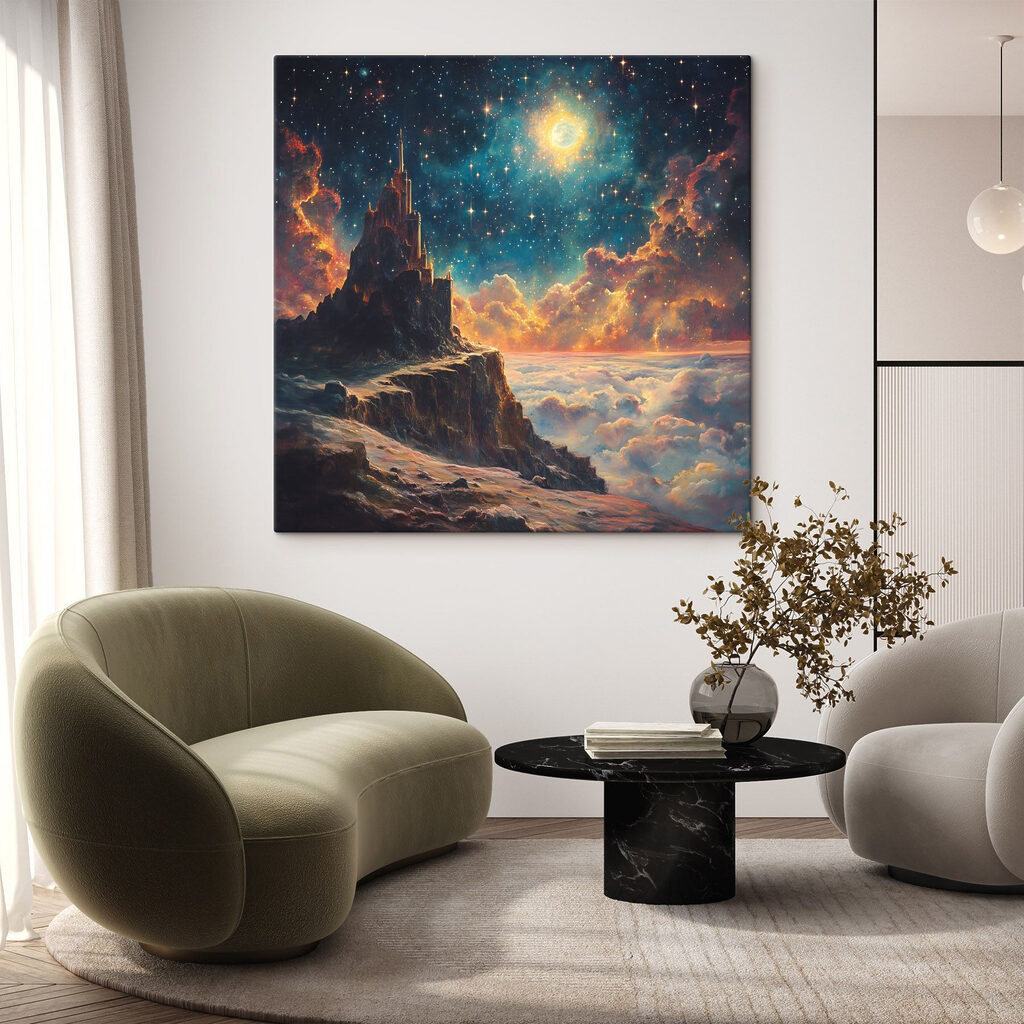 Castelo entre nuvens estreladas — interior 2