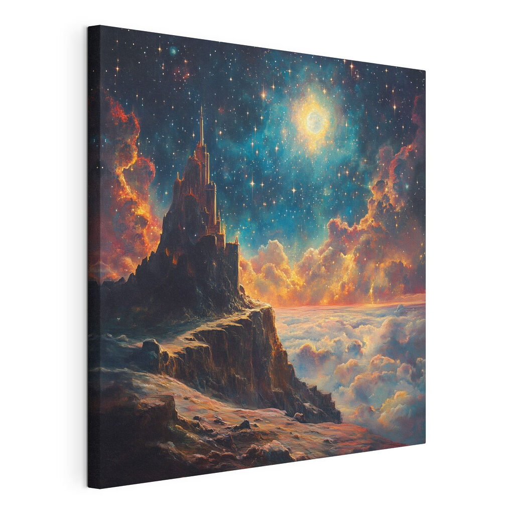 Castelo entre nuvens estreladas — vista do produto
