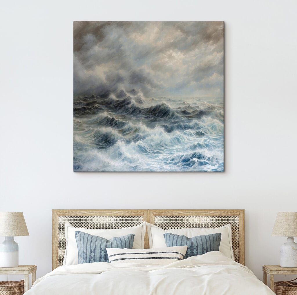 Ondas sob nuvens cinzentas — interior 2