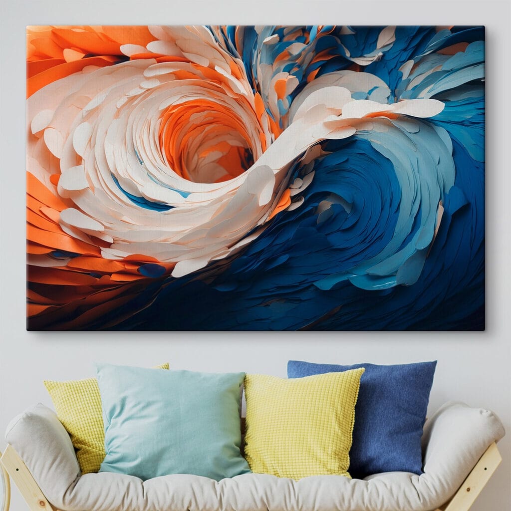 Redemoinho azul e laranja — interior 2