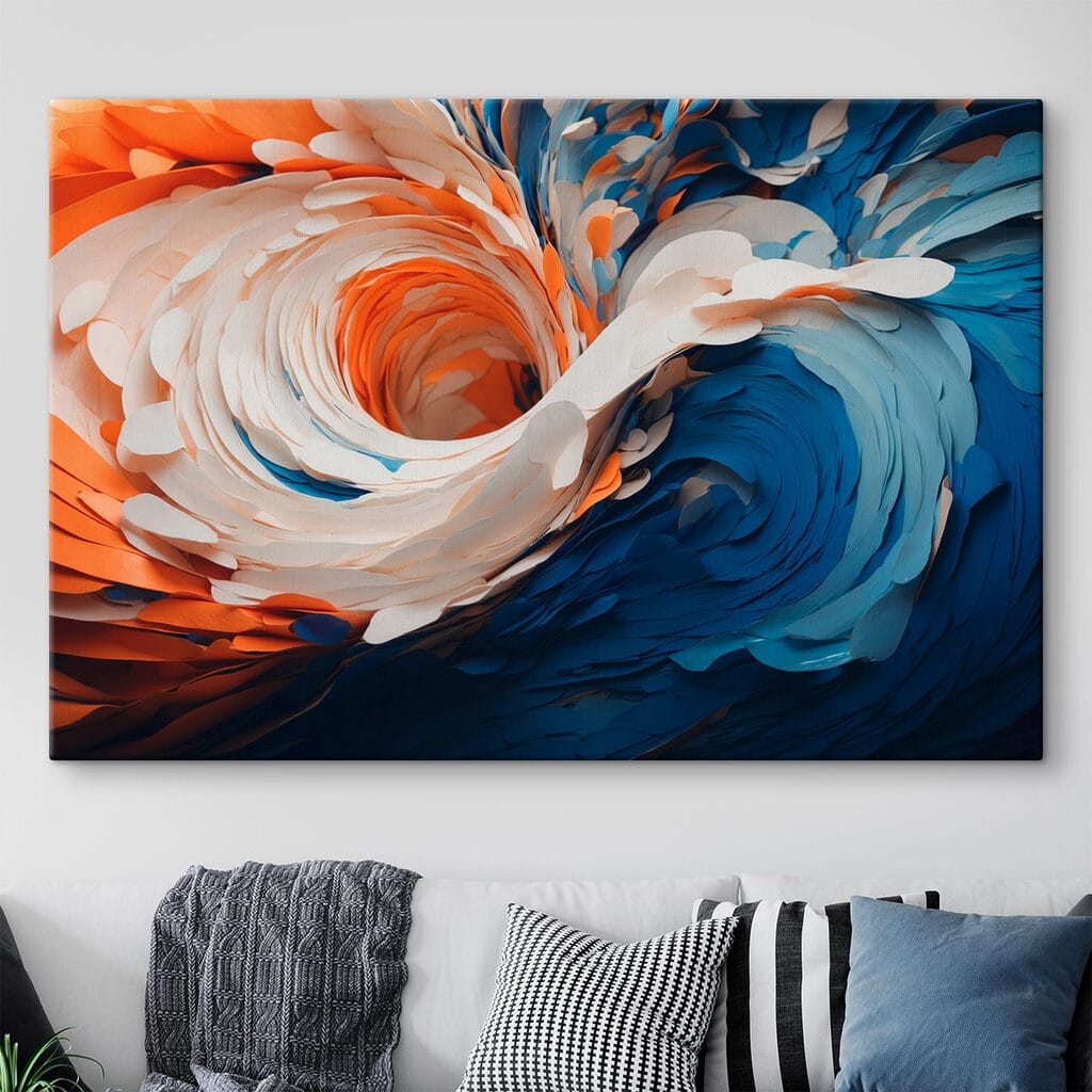 Redemoinho azul e laranja — interior 1