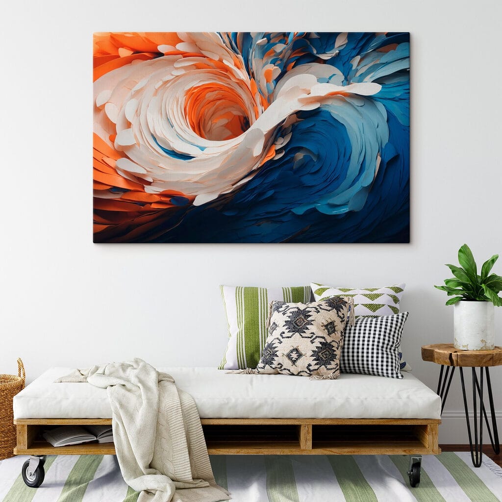 Redemoinho azul e laranja — interior 3