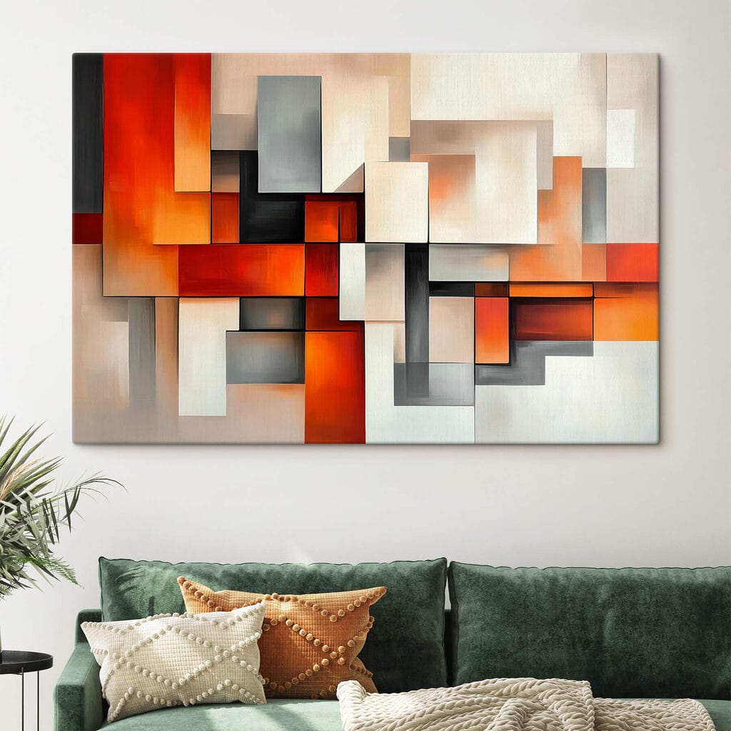Blocos laranja em creme — interior 1