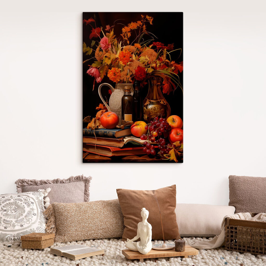 Flores outonais com fruta — interior 1