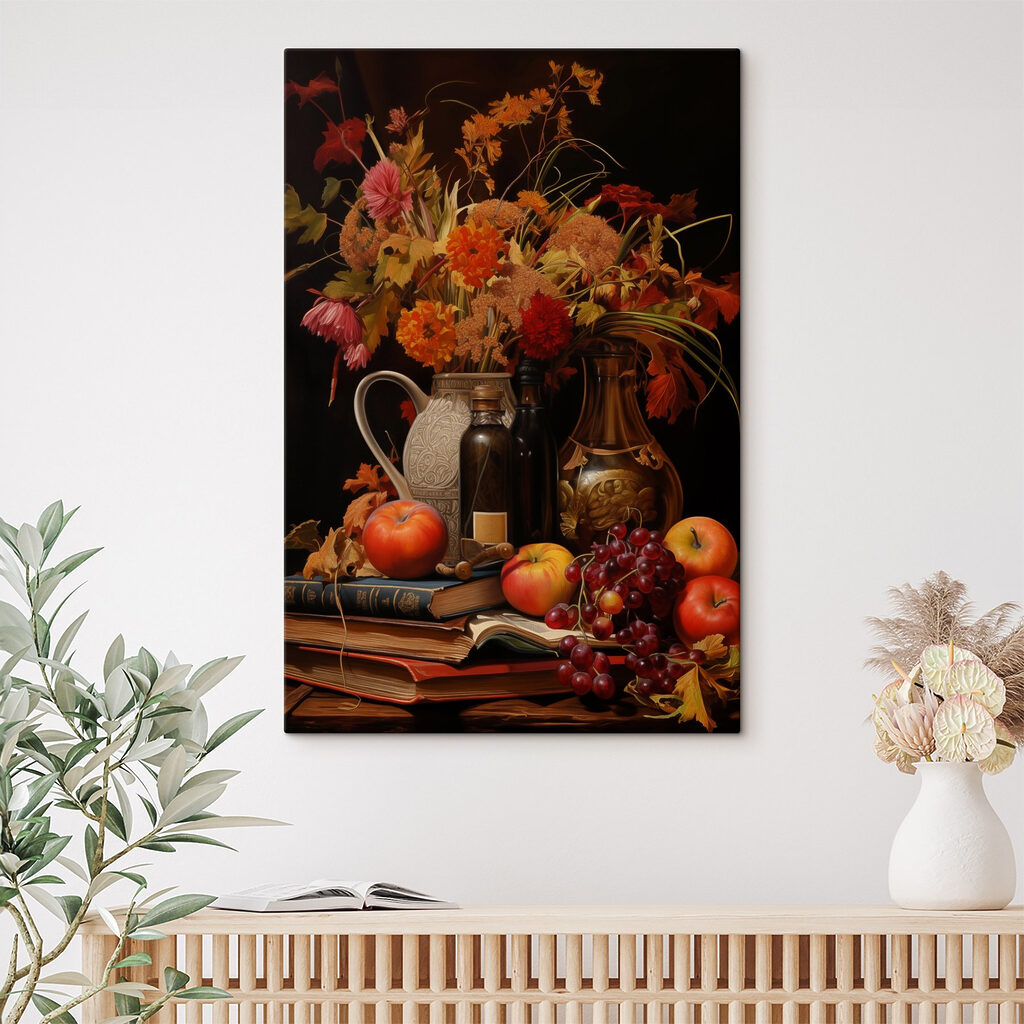 Flores outonais com fruta — interior 2