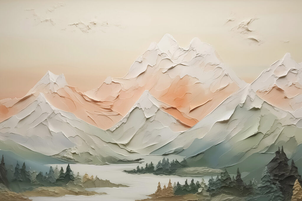 Montanhas sobre o lago — design completo