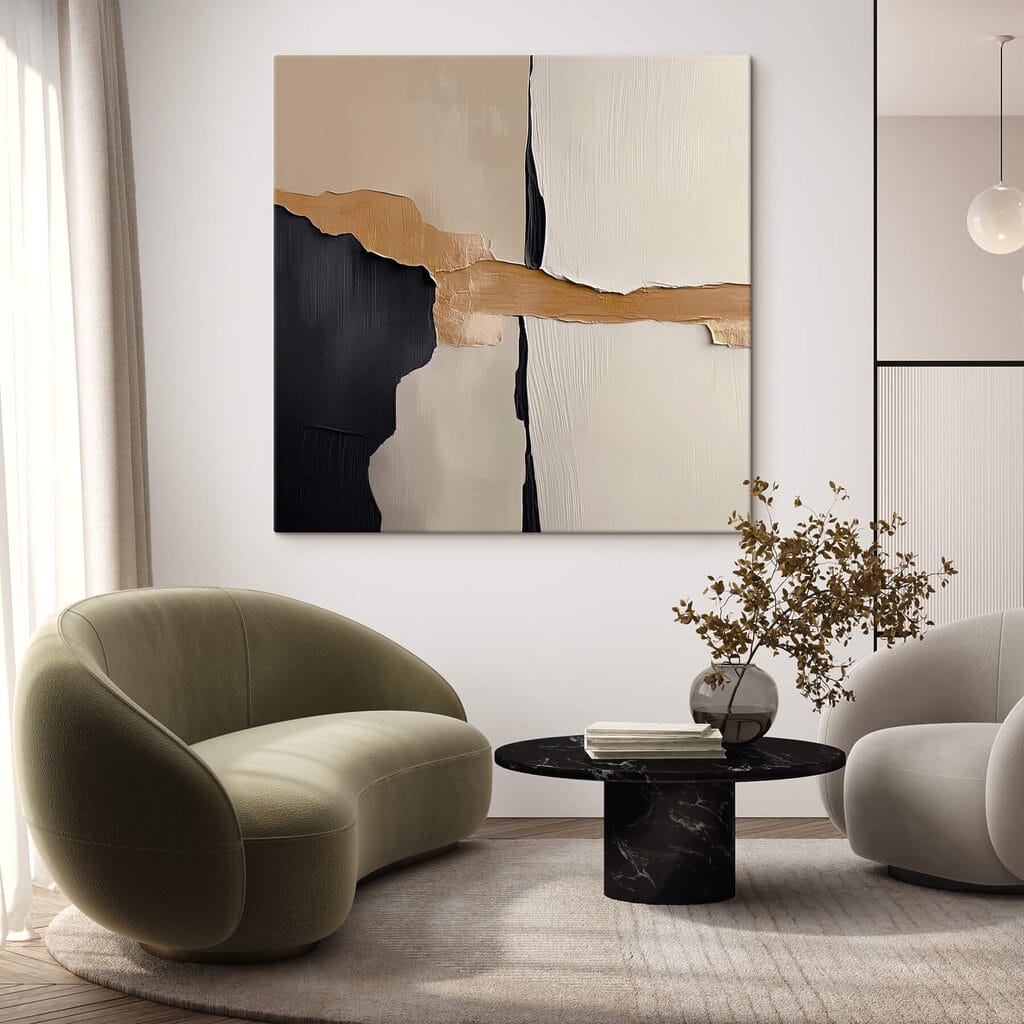 Faixa dourada entre fendas — interior 2