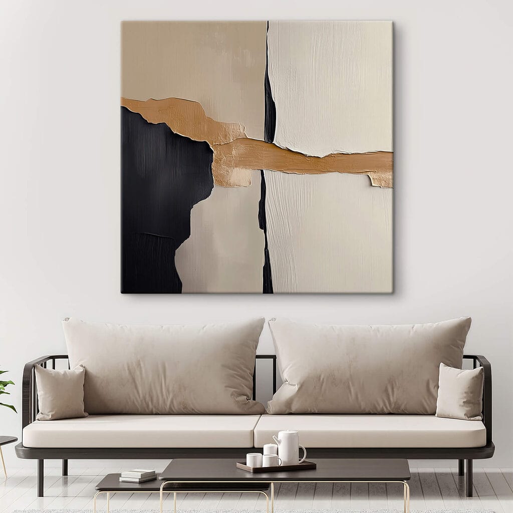 Faixa dourada entre fendas — interior 1
