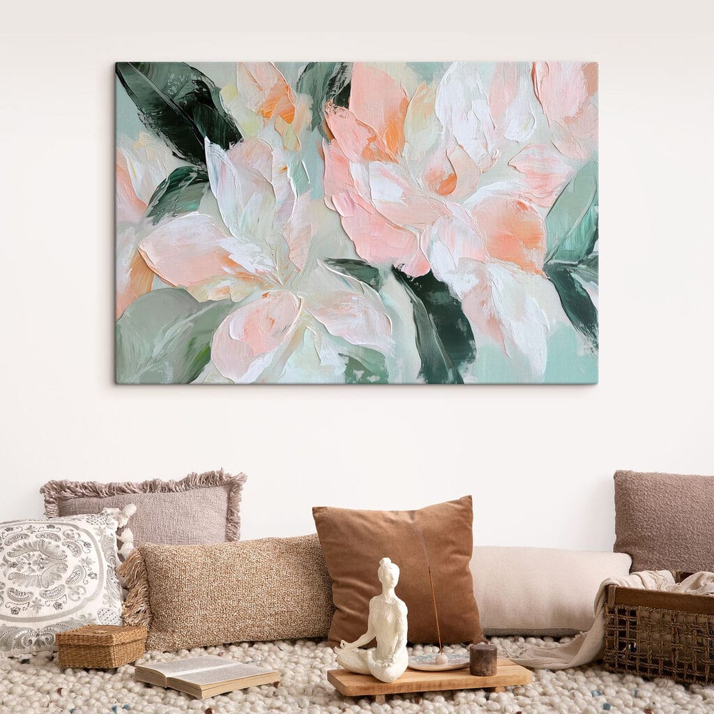 Flores pálidas em pinceladas — interior 2
