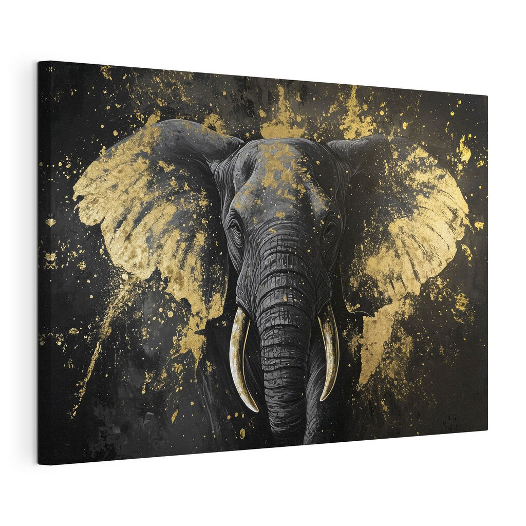 Elefante entre salpicos dourados — vista do produto