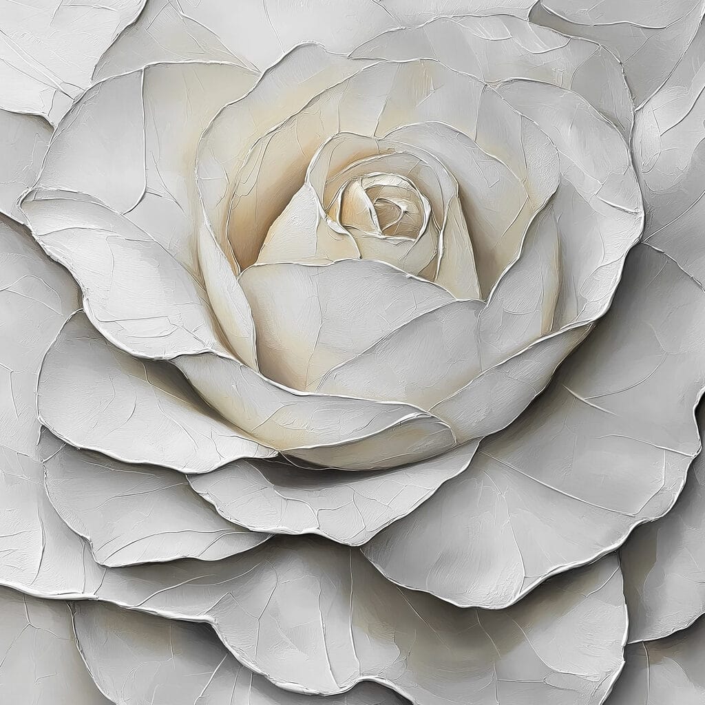 Rosa branca com sombras — design completo