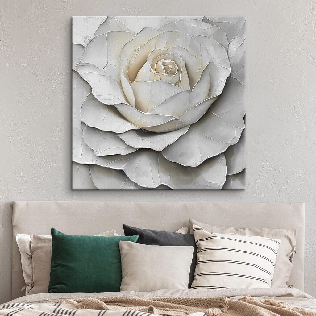 Rosa branca com sombras — interior 2
