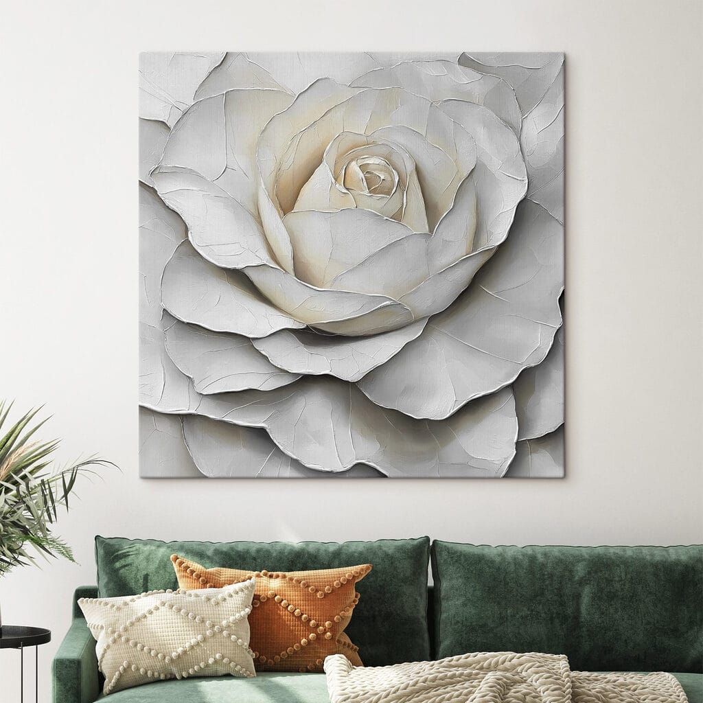 Rosa branca com sombras — interior 1