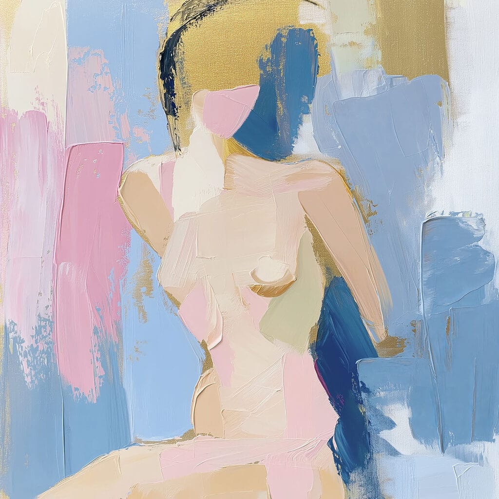 Figura sentada em pastel — design completo