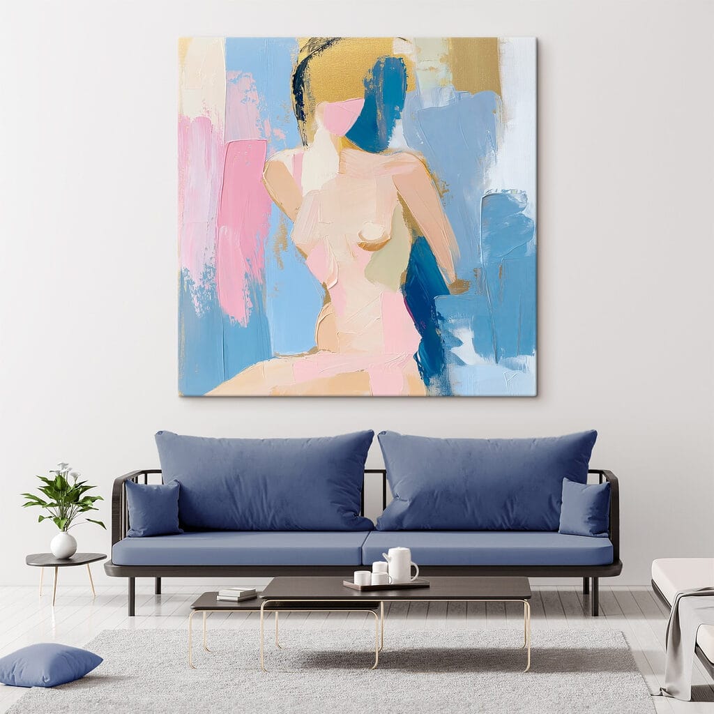 Figura sentada em pastel — interior 2