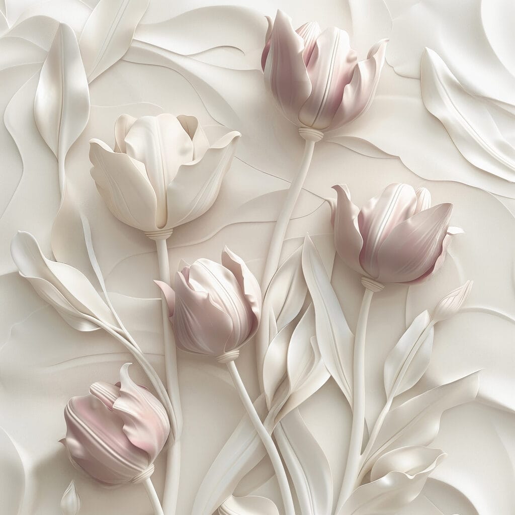 Tulipas rosa entre linhas — design completo
