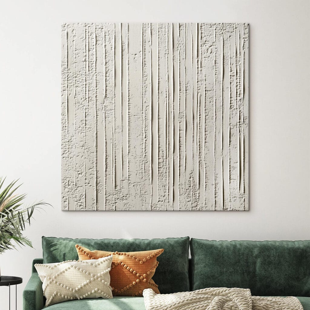 Linhas verticais em creme num interior