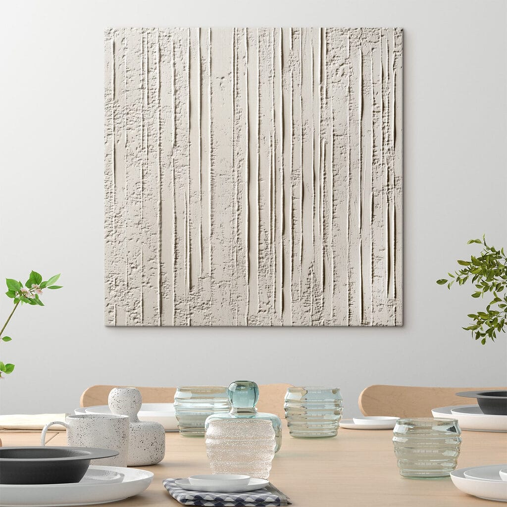Linhas verticais em creme — interior 2