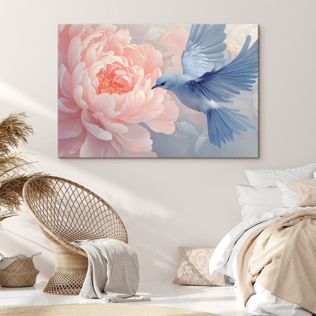 Ave com peónia rosa — interior 2
