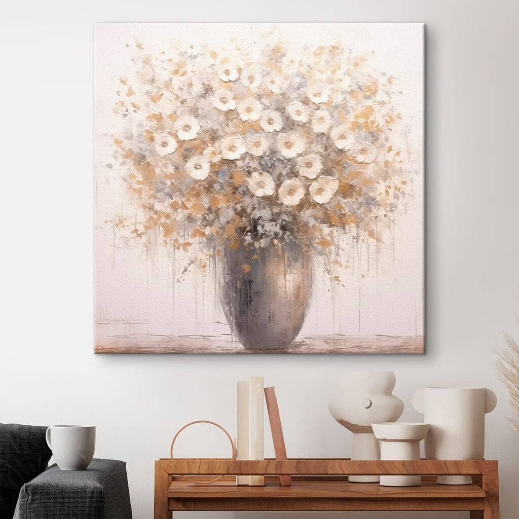 Flores pequenas em cinzento — interior 1
