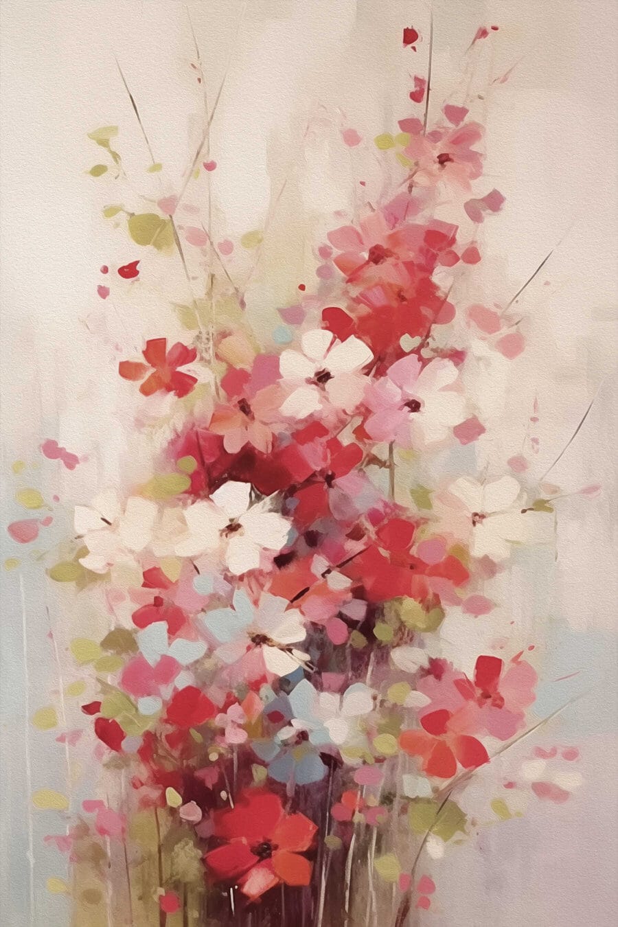 Flores rosa com pinceladas — design completo