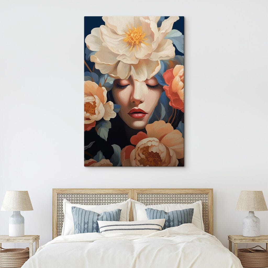 Lábios vermelhos entre flores — interior 1