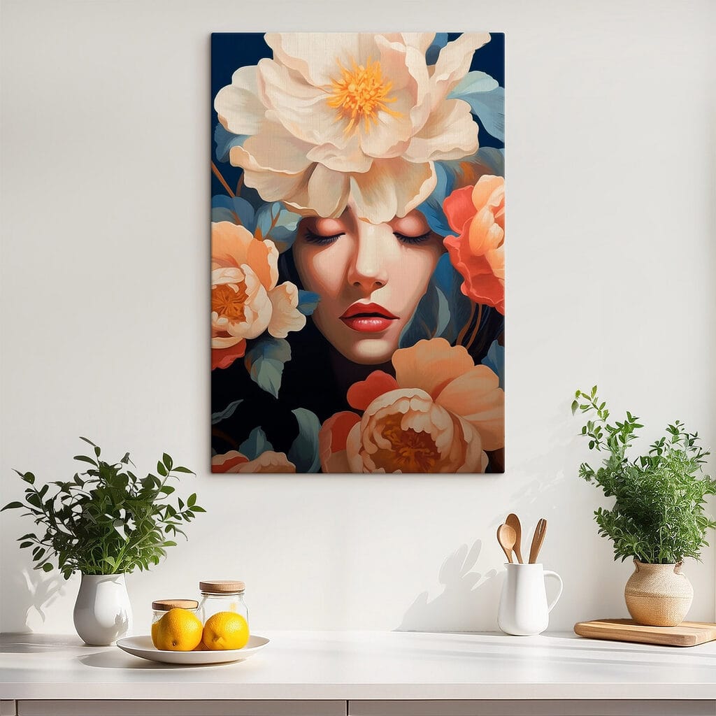 Lábios vermelhos entre flores — interior 2