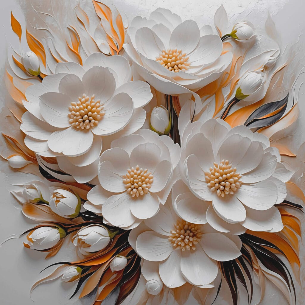 Flores redondas com sombra — design completo