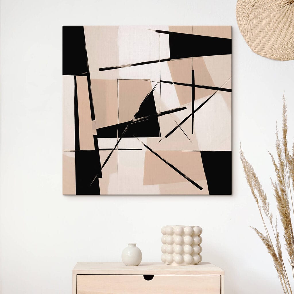 Linhas pretas sobre bege — interior 1