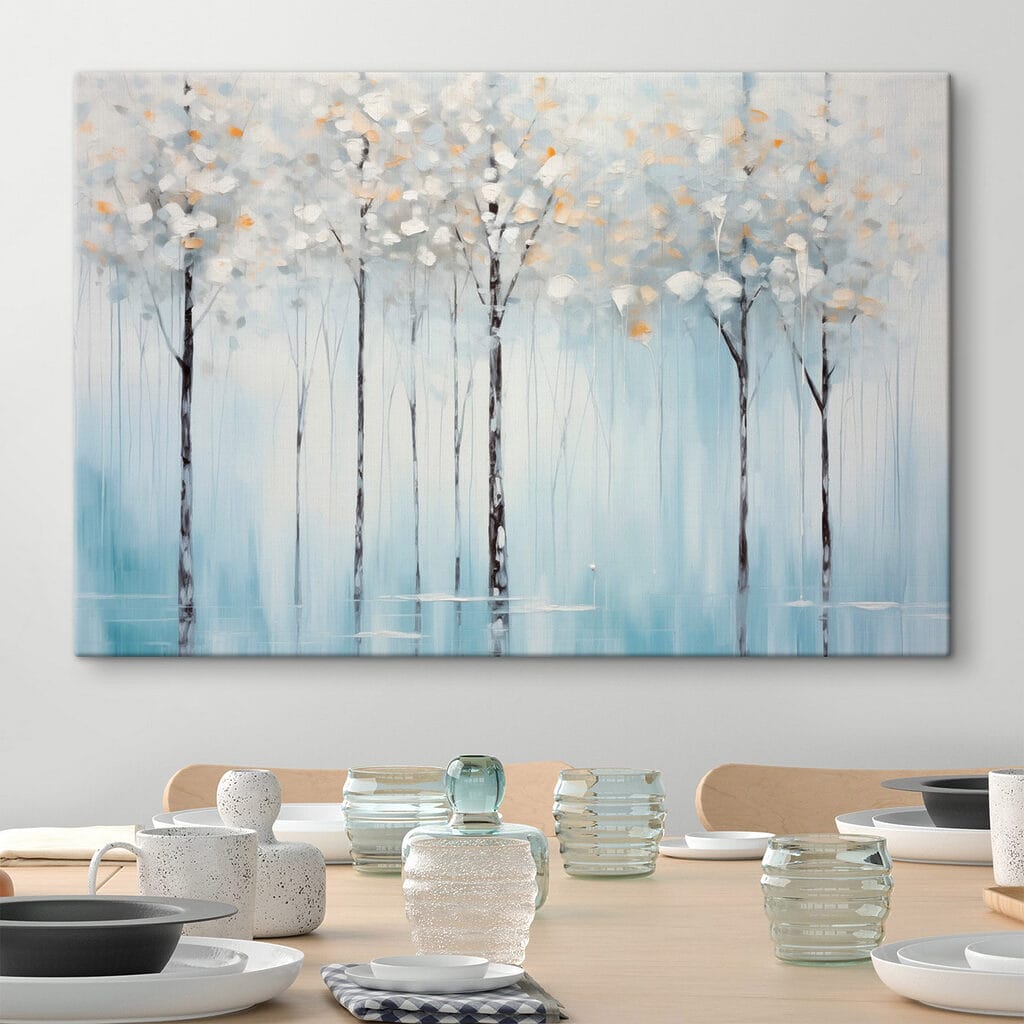 Copas brancas em azul-névoa — interior 2