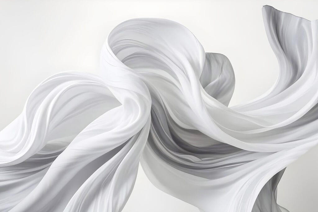 Fitas brancas em movimento — design completo