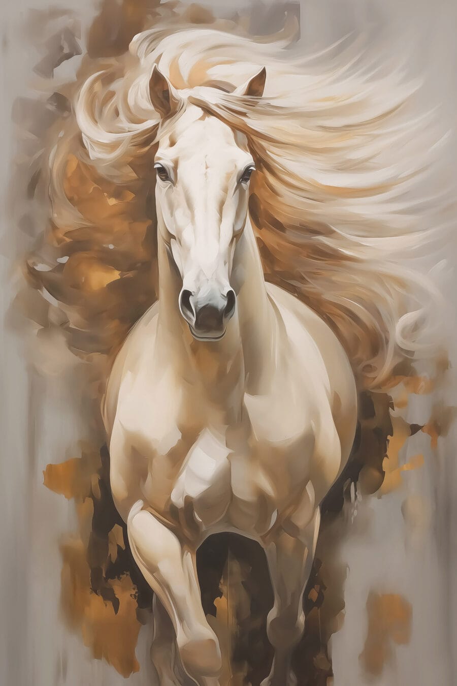 Cavalo em pinceladas castanhas — design completo