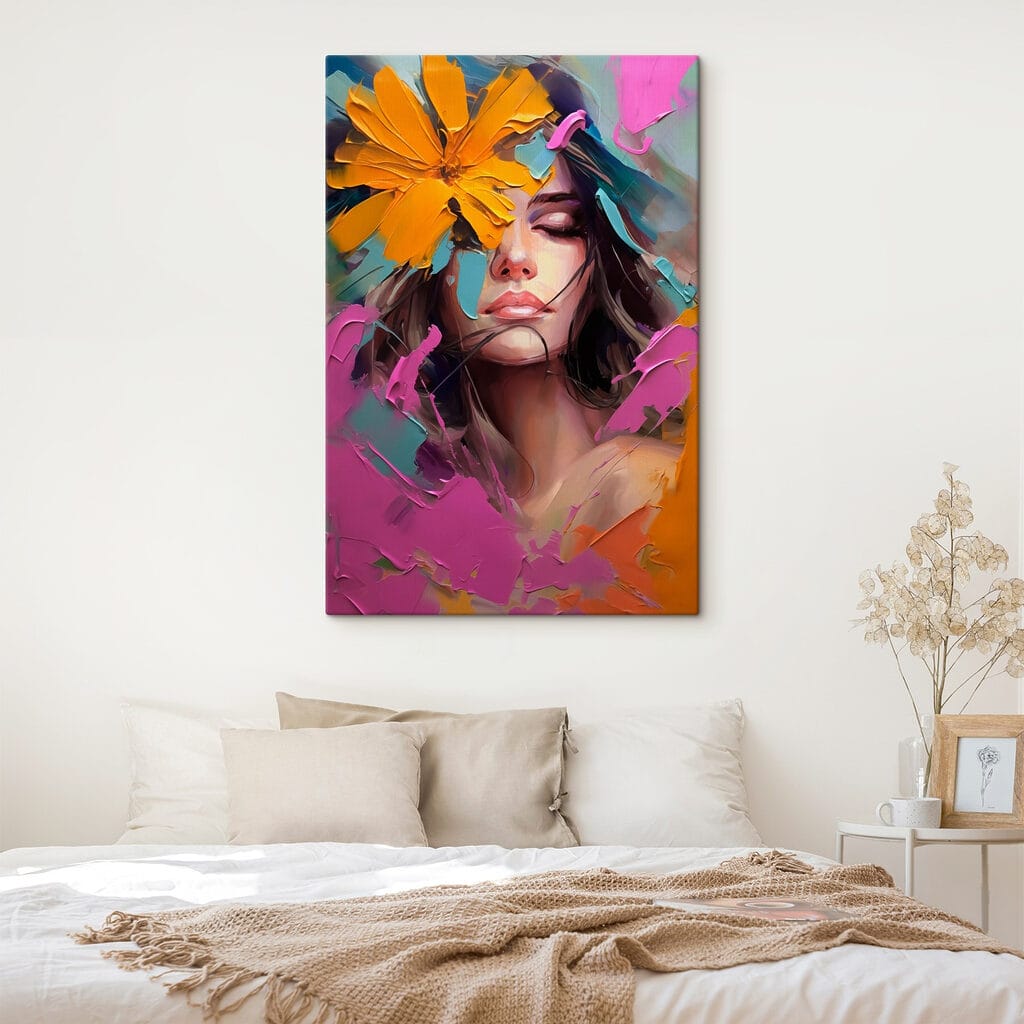 Rosto com flor amarela — interior 1