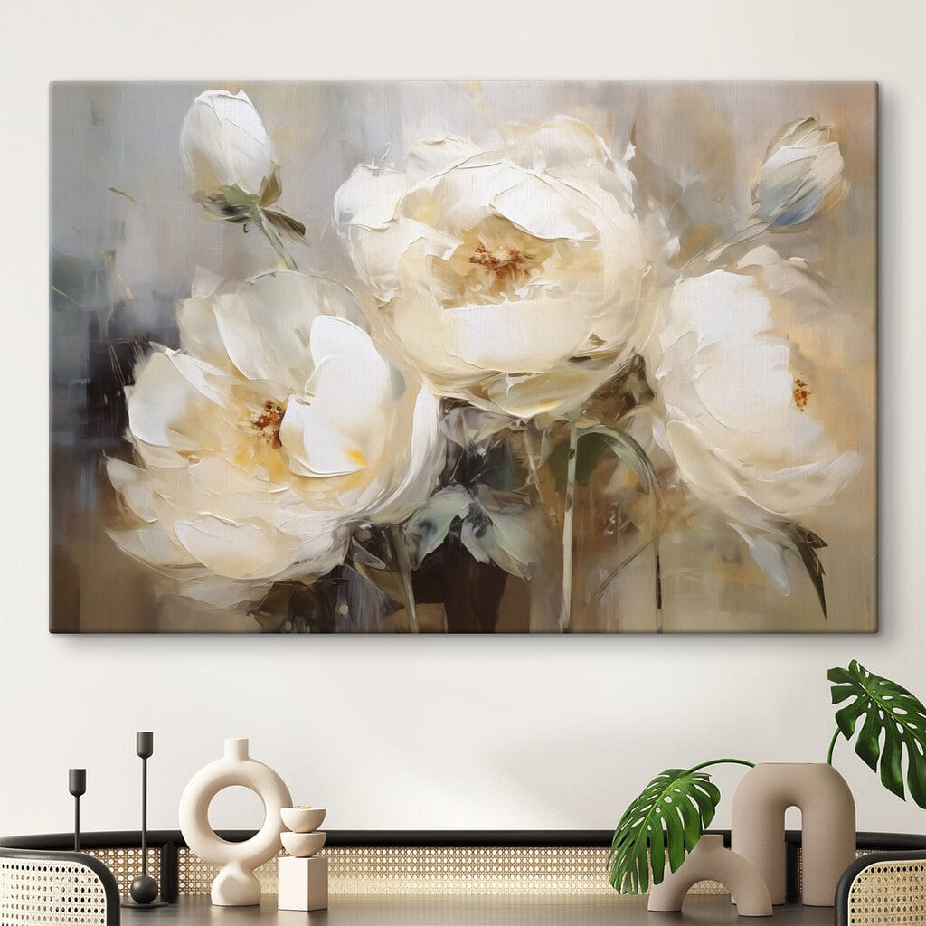 Rosas creme em névoa — interior 1