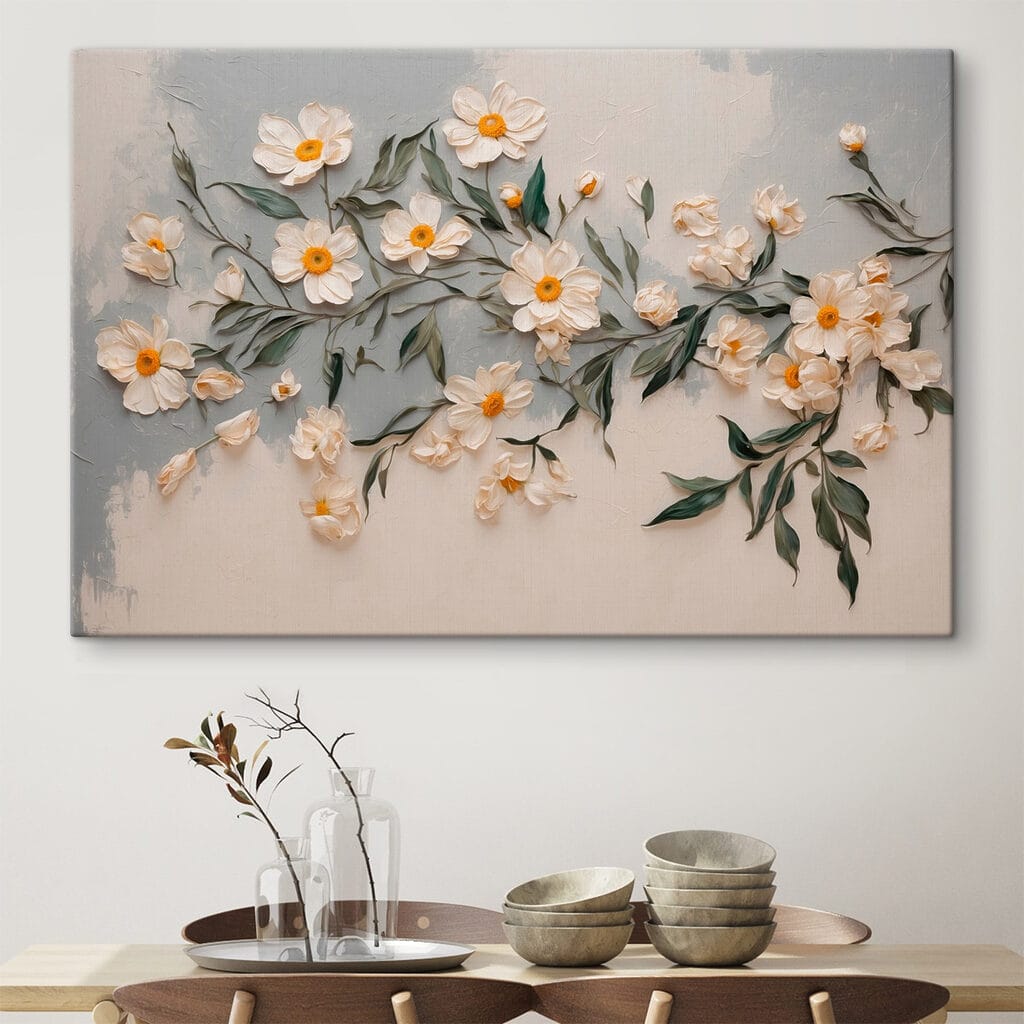 Flores brancas e verdes — interior 1