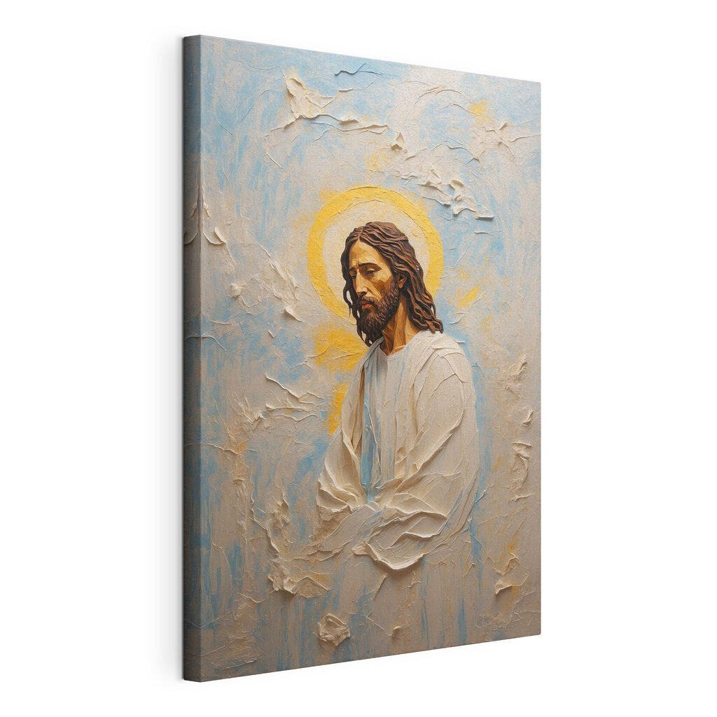 Jesus com auréola dourada — vista do produto